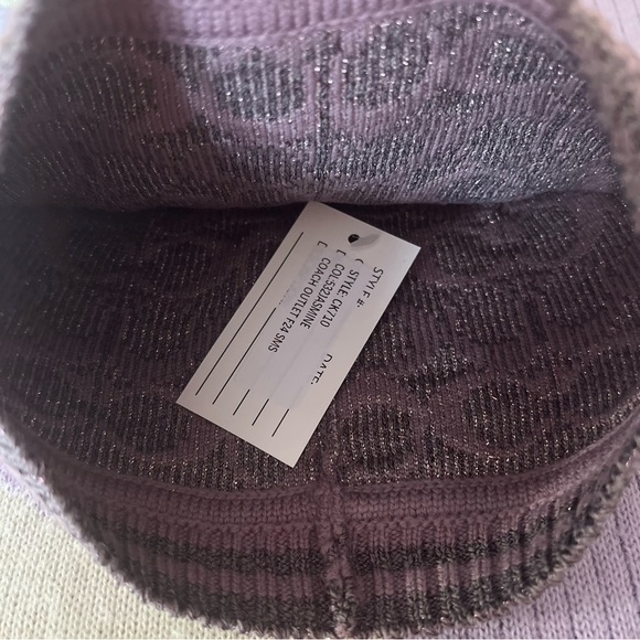 NWT Coach Signature C Purple Shimmer Beanie Hat Fall 2024 CK710 - Picture 4 of 6